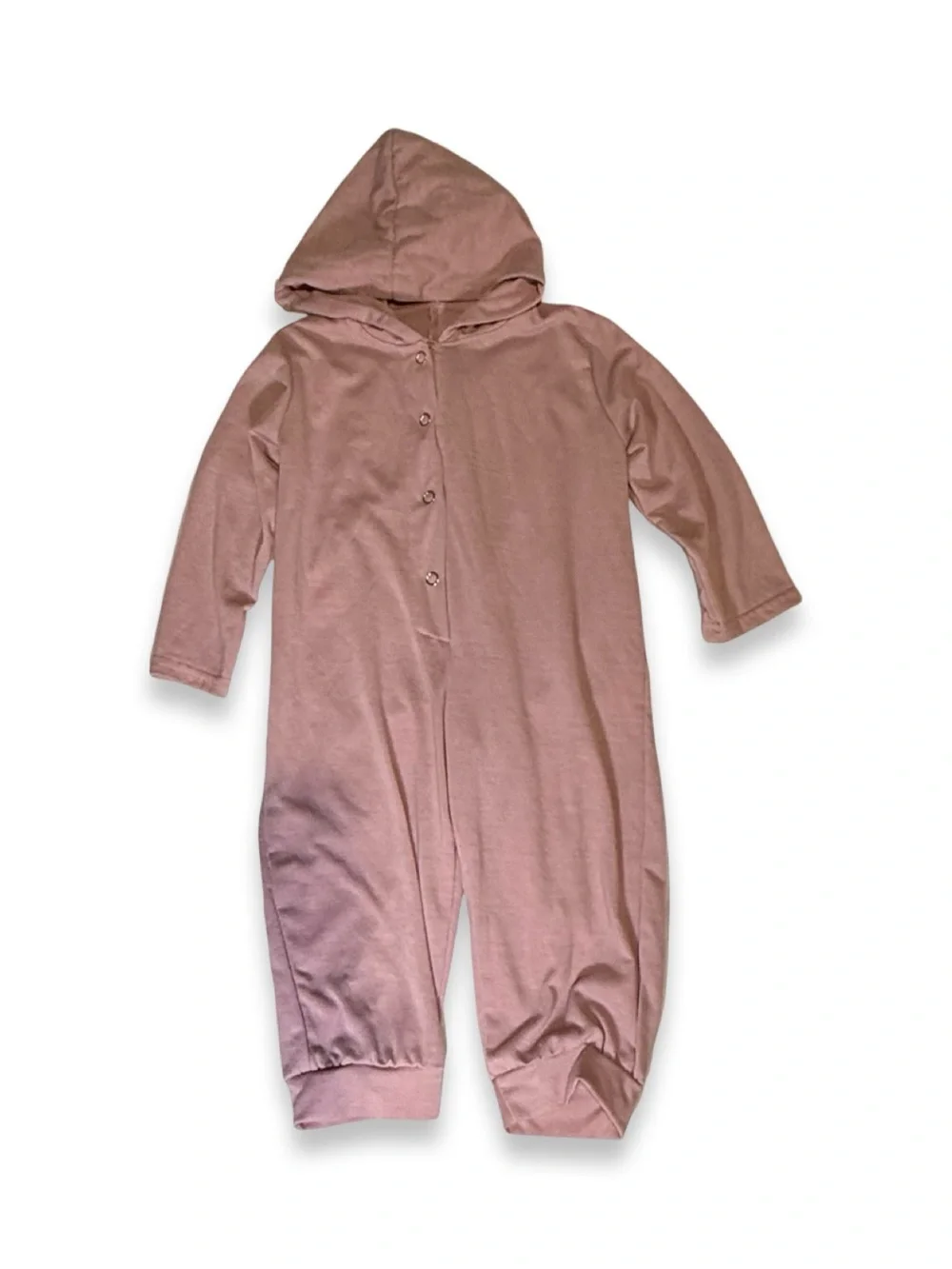Kids Pink Dino Hooded One-Piece